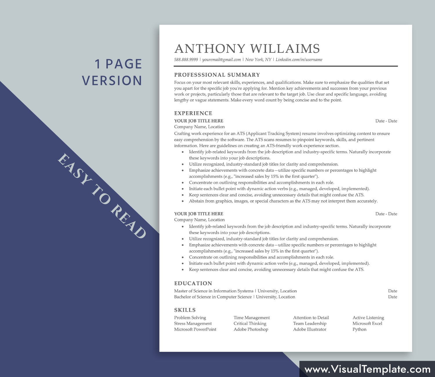 visualtemplate.com-ATS Resume Template