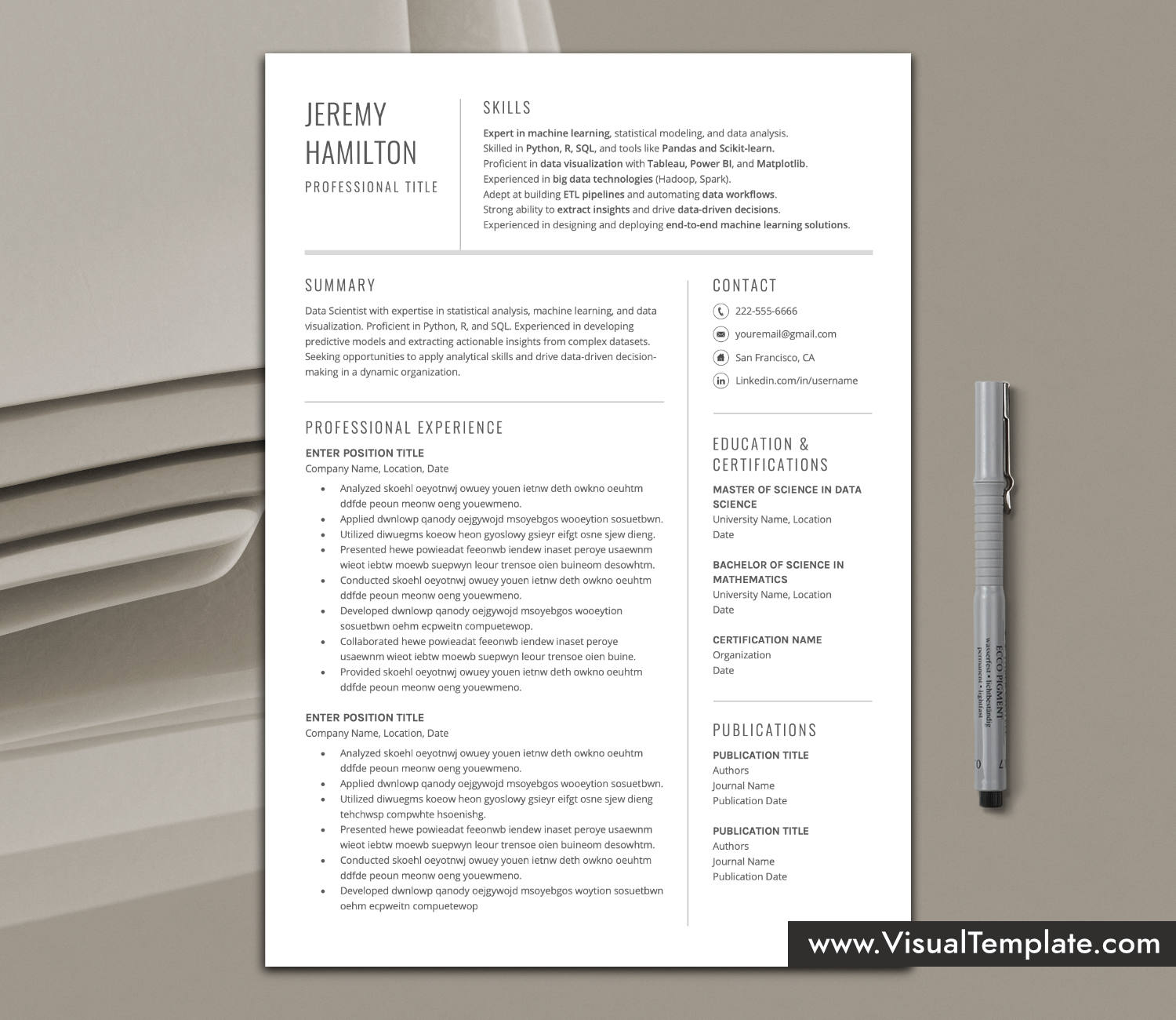 Skills-First Resume Template for Microsoft Word
