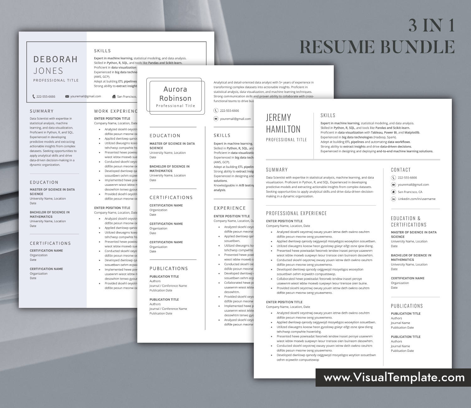 Skills-First Resume Templates Bundle for Microsoft Word