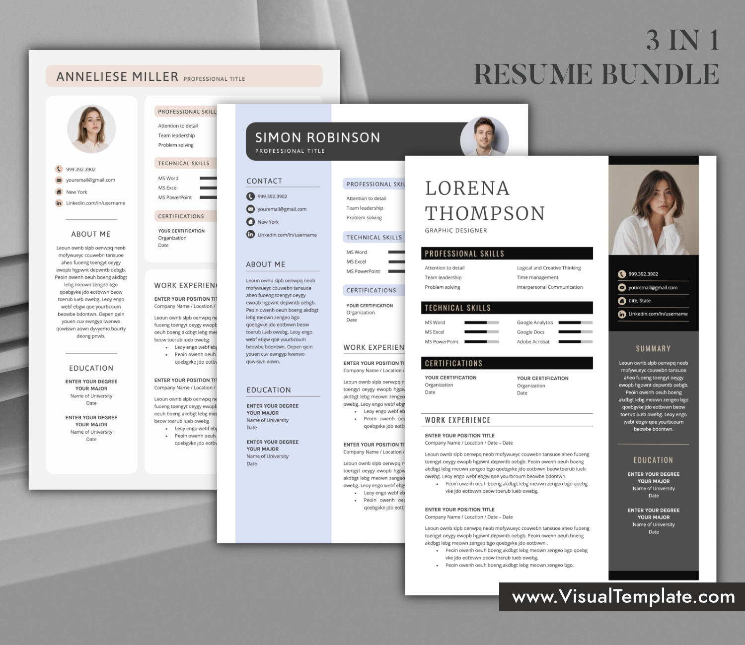Skills-First Resume Templates Bundle for Microsoft Word