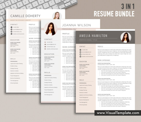 20242025 PreFormatted Resume Bundle with Resume Icons, Fonts and