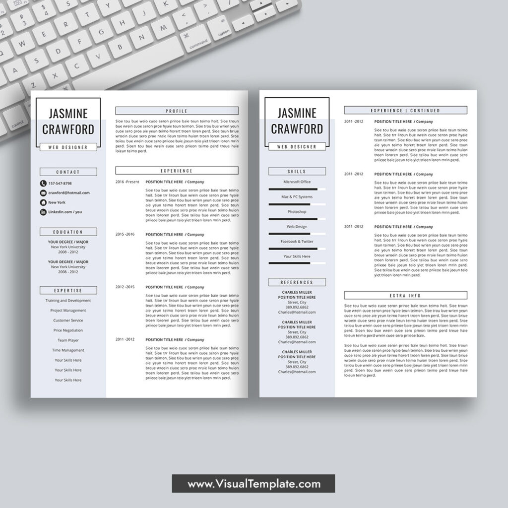 2025-2026 Pre-Formatted Resume Bundle with Resume Icons, Fonts and