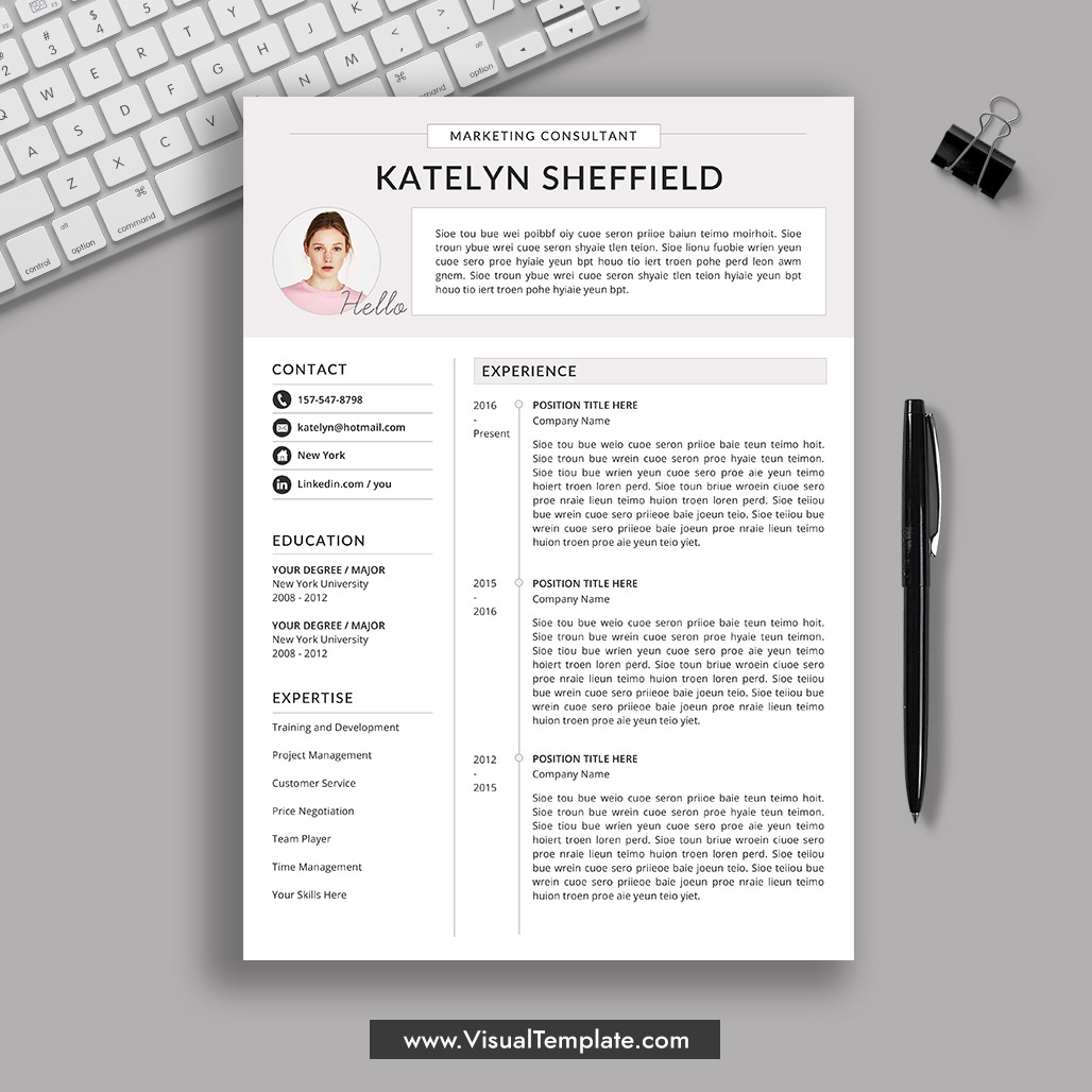 2023-2024 Pre-Formatted Resume Template with Resume Icons, Fonts and ...