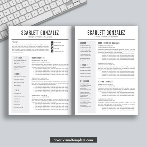 20242025 PreFormatted Resume Template with Resume Icons, Fonts and