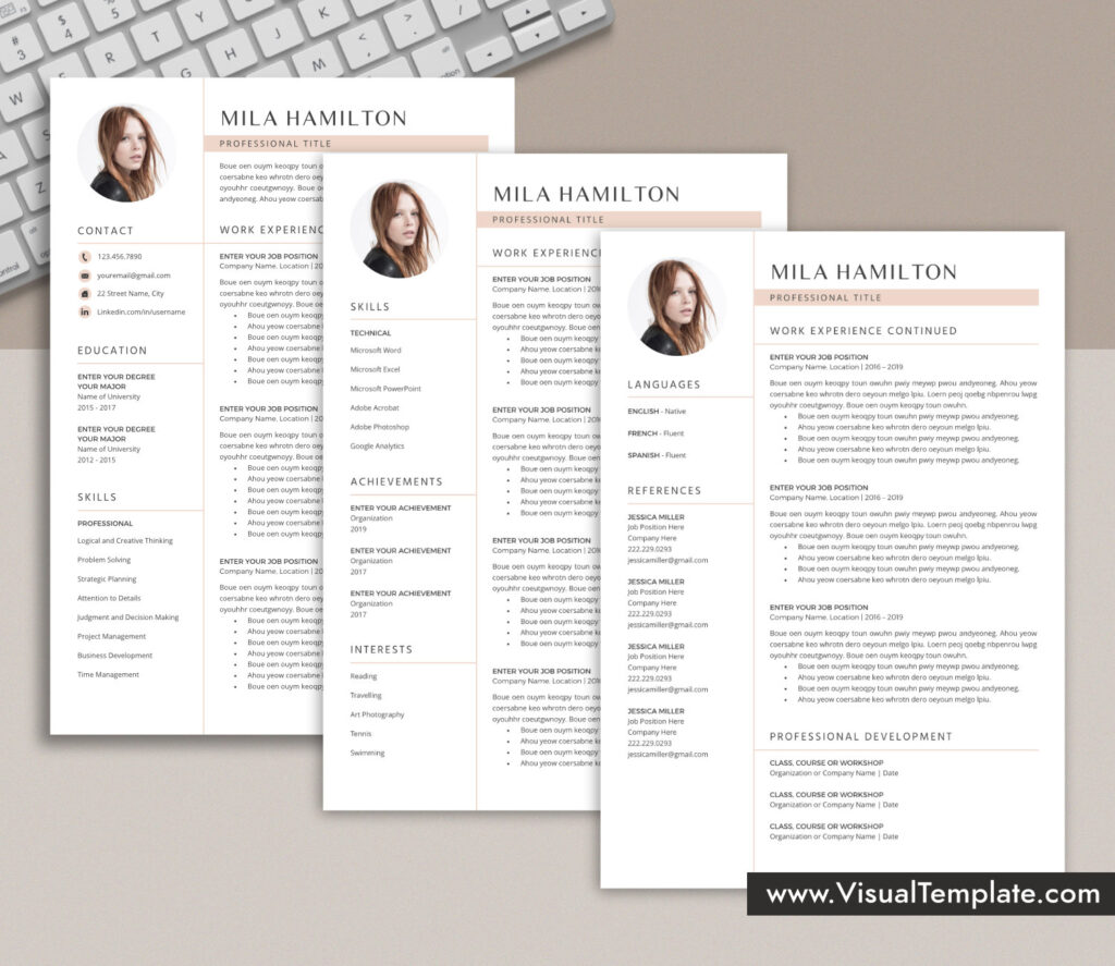 2025-2026 Pre-Formatted Resume Template with Resume Icons, Fonts and