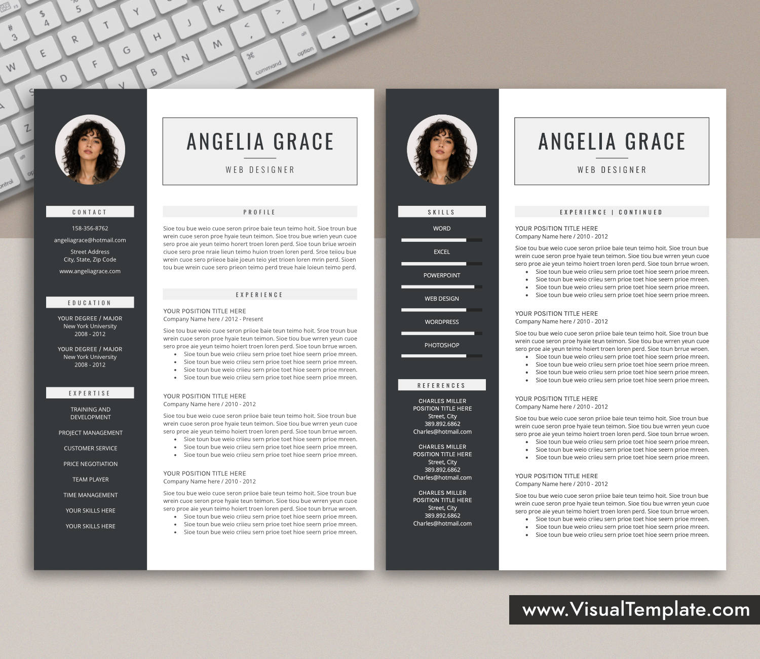 www.VisualTemplate.com-Resume Template for Microsoft Word