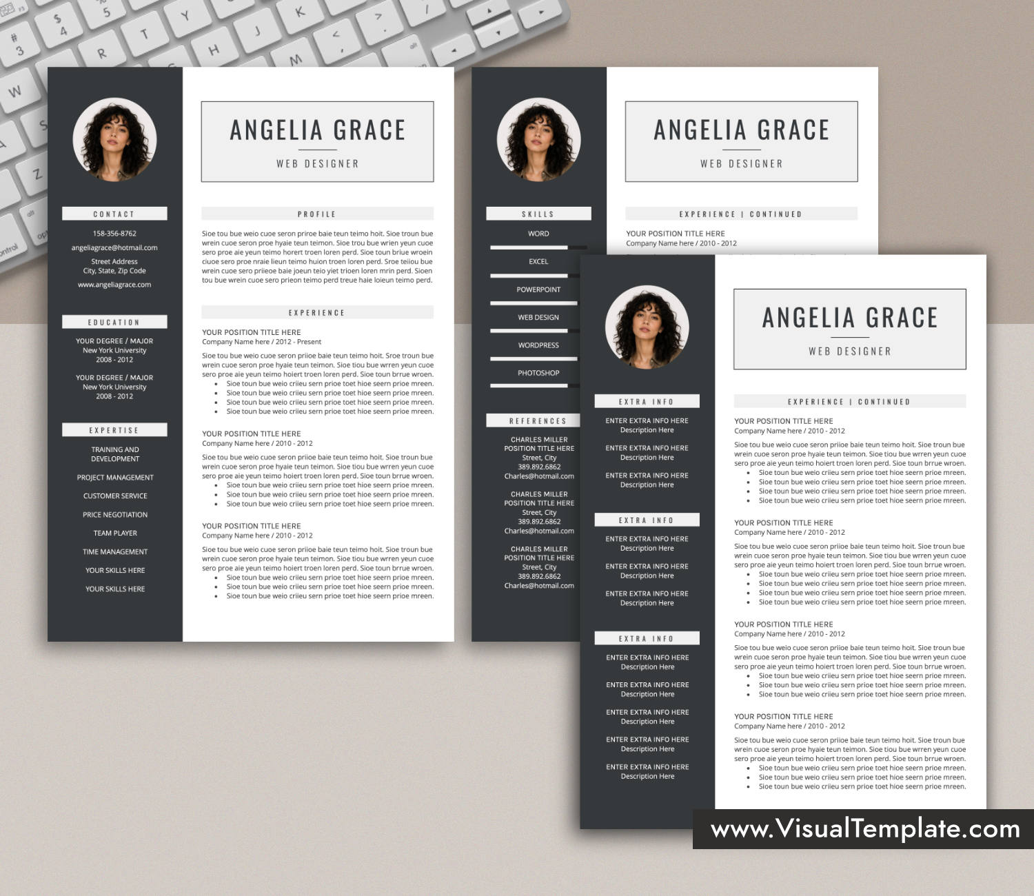 www.VisualTemplate.com-Resume Template for Microsoft Word