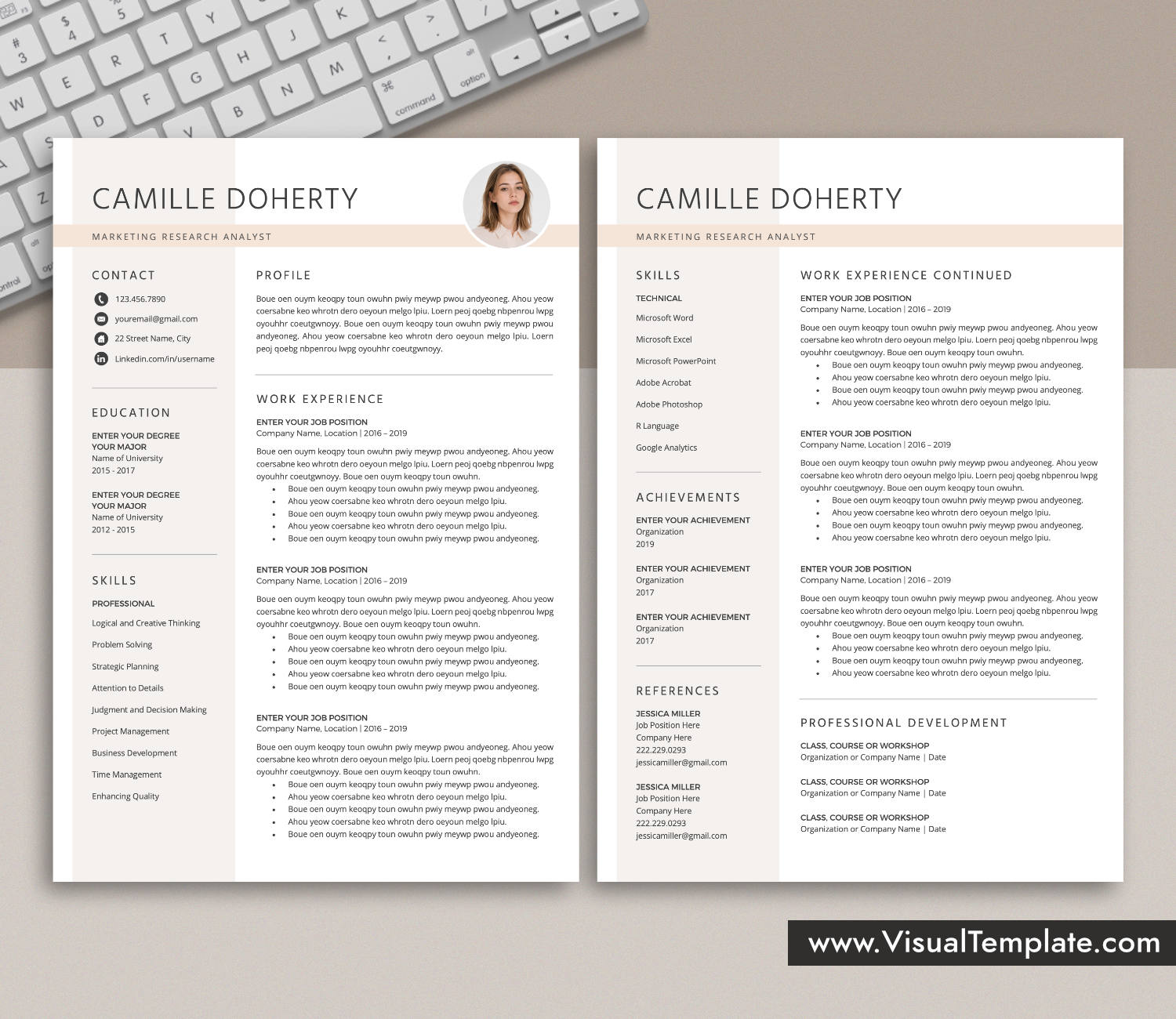 www.VisualTemplate.com-Resume Template for Microsoft Word