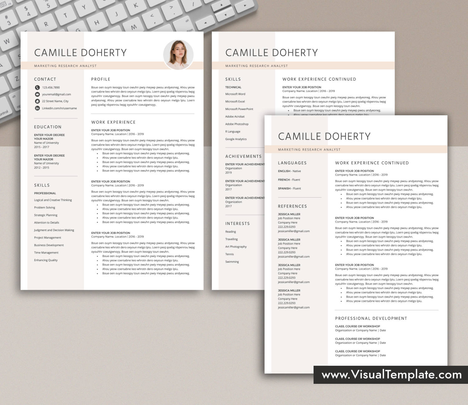 www.VisualTemplate.com-Resume Template for Microsoft Word
