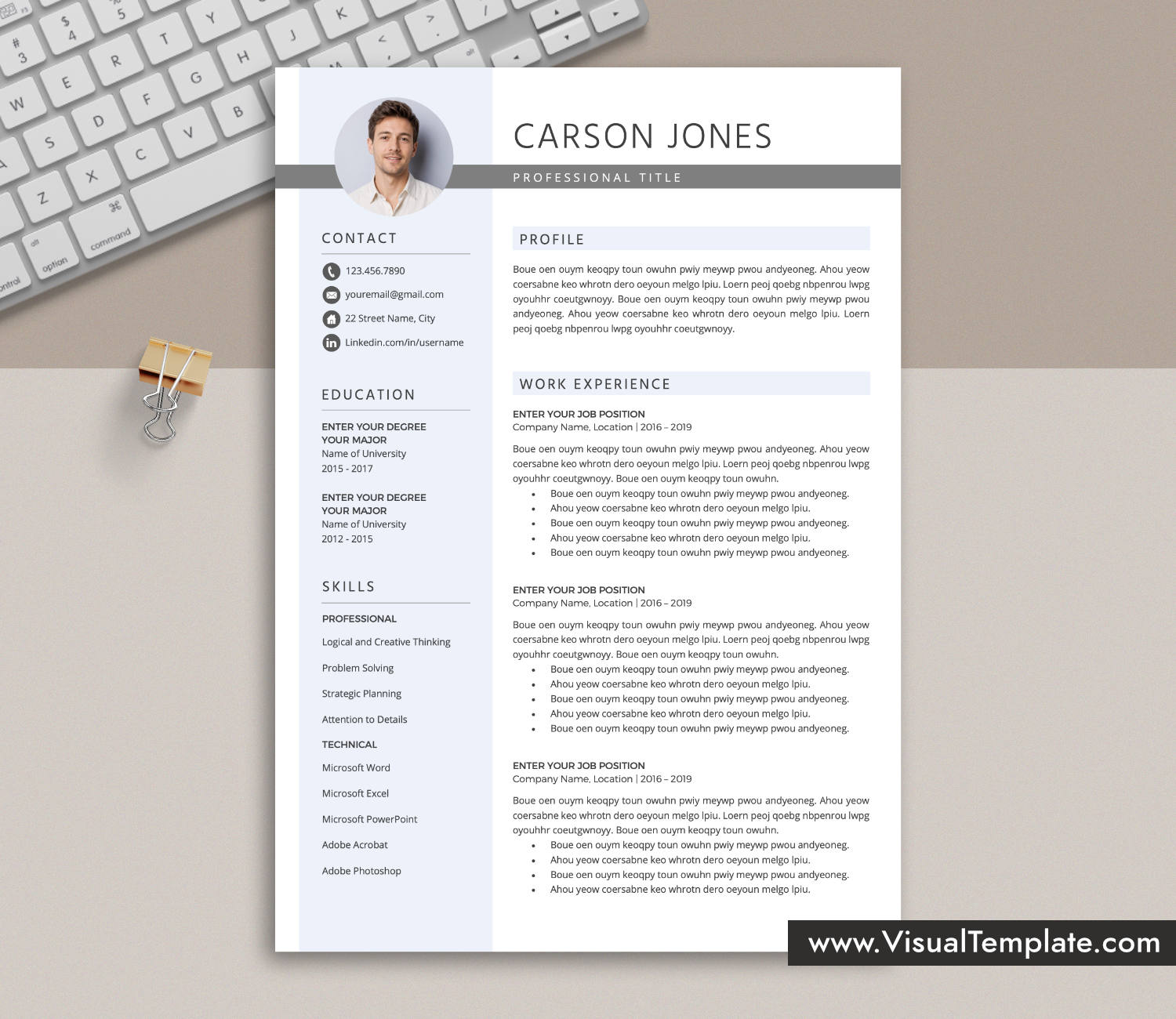 www.VisualTemplate.com-Resume Template for Microsoft Word