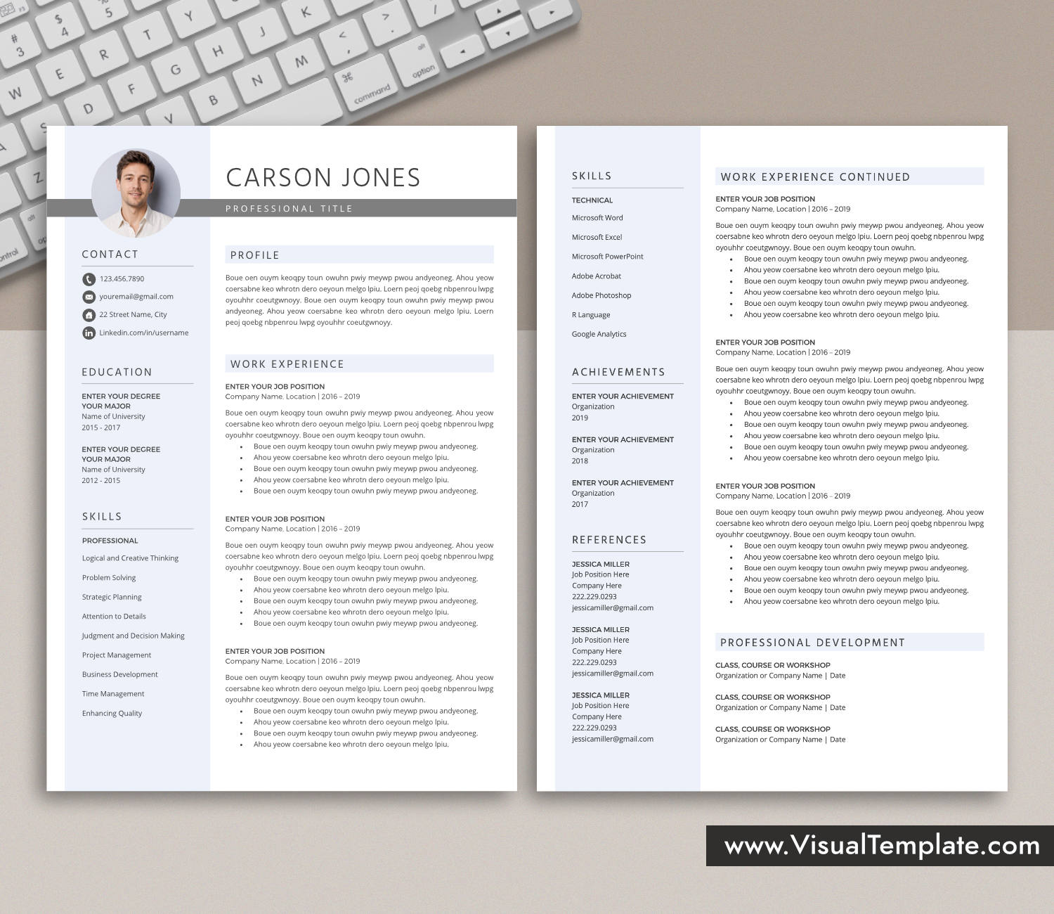 www.VisualTemplate.com-Resume Template for Microsoft Word