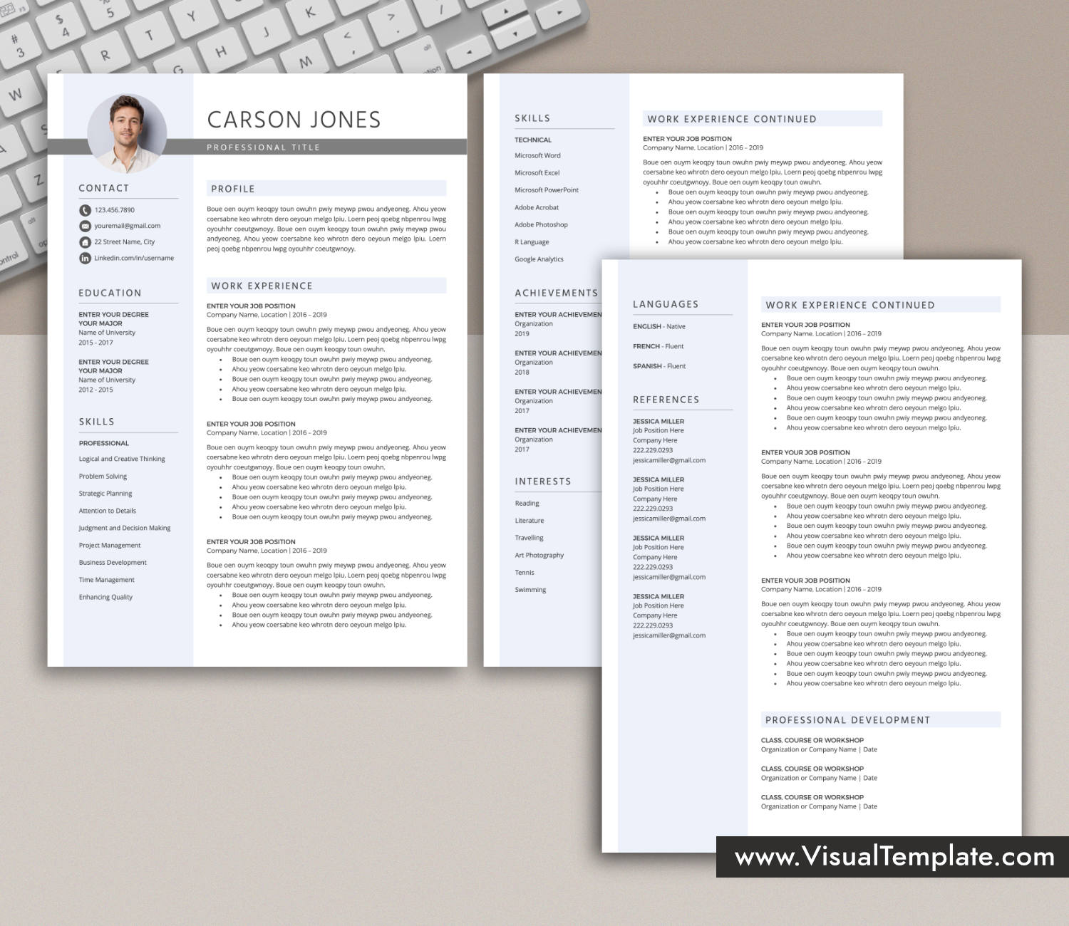 www.VisualTemplate.com-Resume Template for Microsoft Word