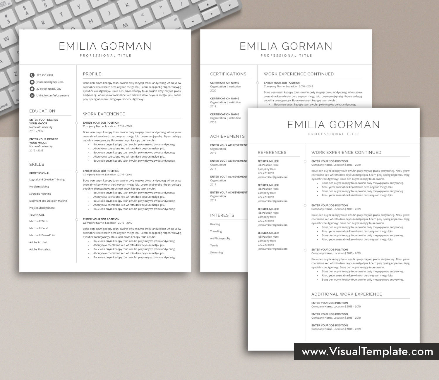 www.VisualTemplate.com-Resume Template for Microsoft Word