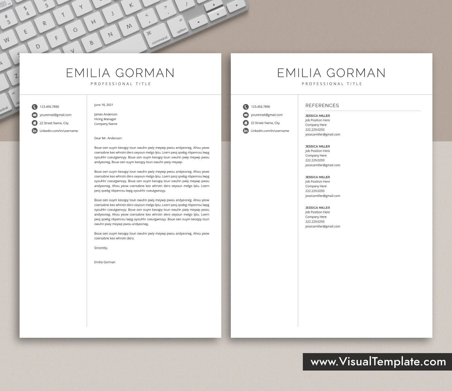 www.VisualTemplate.com-Resume Template for Microsoft Word