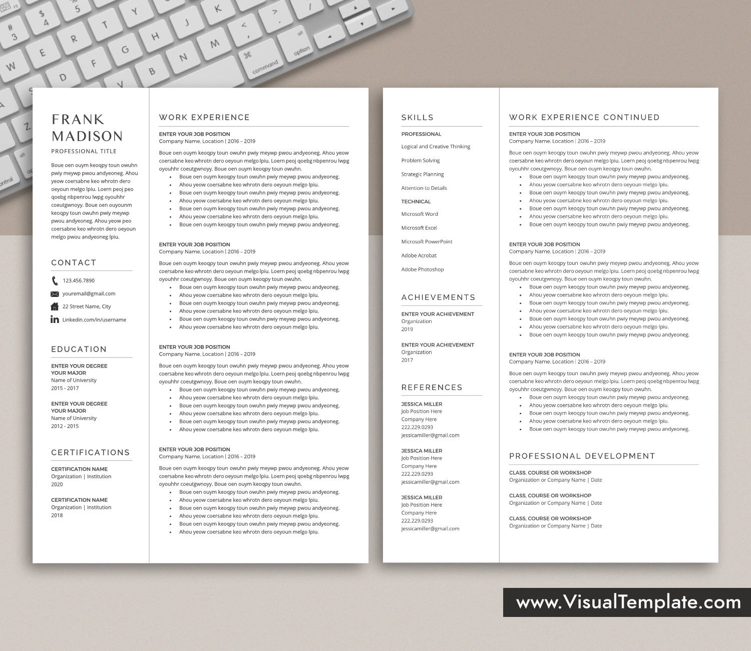www.VisualTemplate.com-Resume Template for Microsoft Word