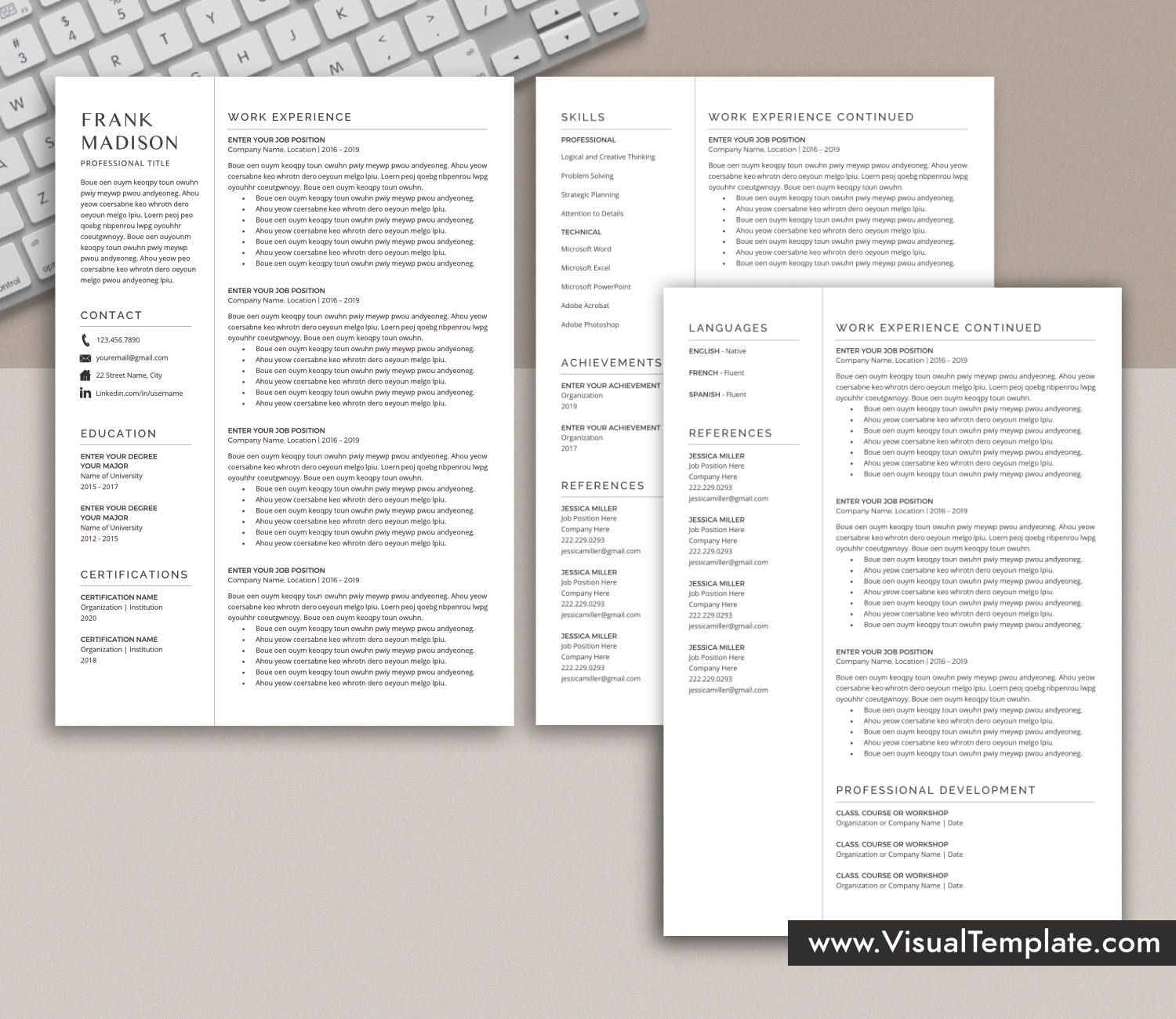 www.VisualTemplate.com-Resume Template for Microsoft Word