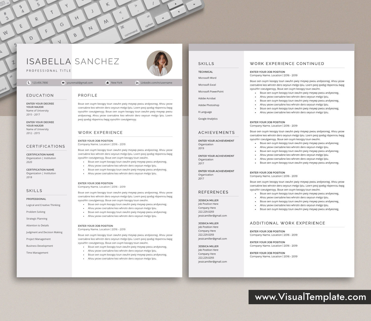 www.VisualTemplate.com-Resume Template for Microsoft Word