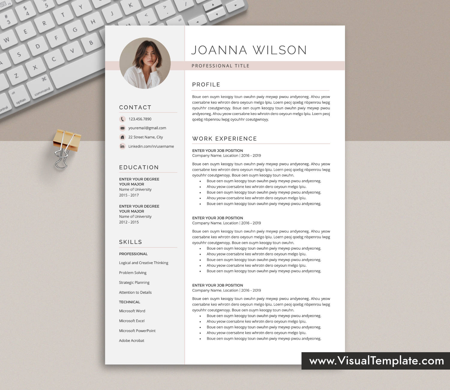 www.VisualTemplate.com-Resume Template for Microsoft Word