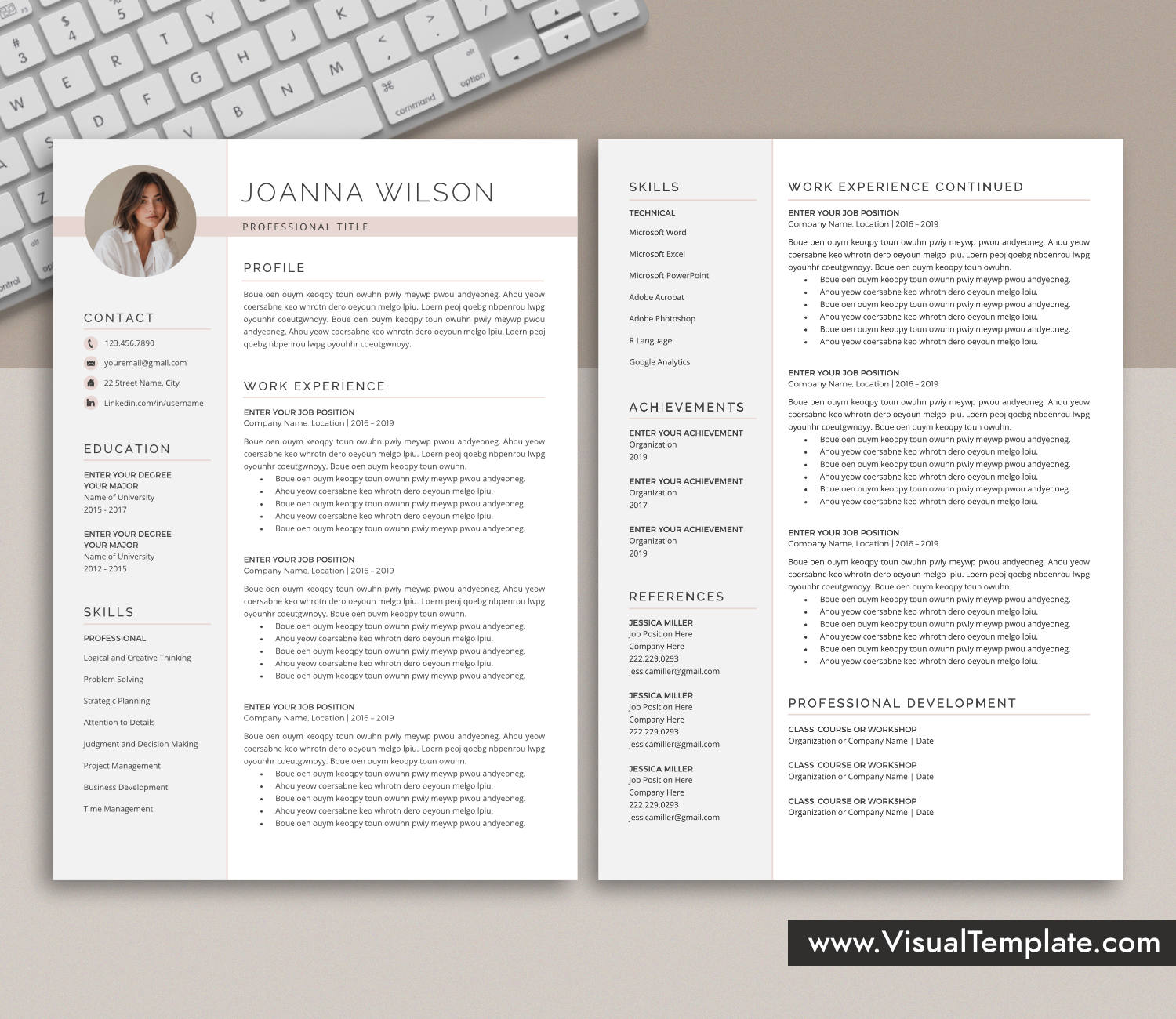 www.VisualTemplate.com-Resume Template for Microsoft Word