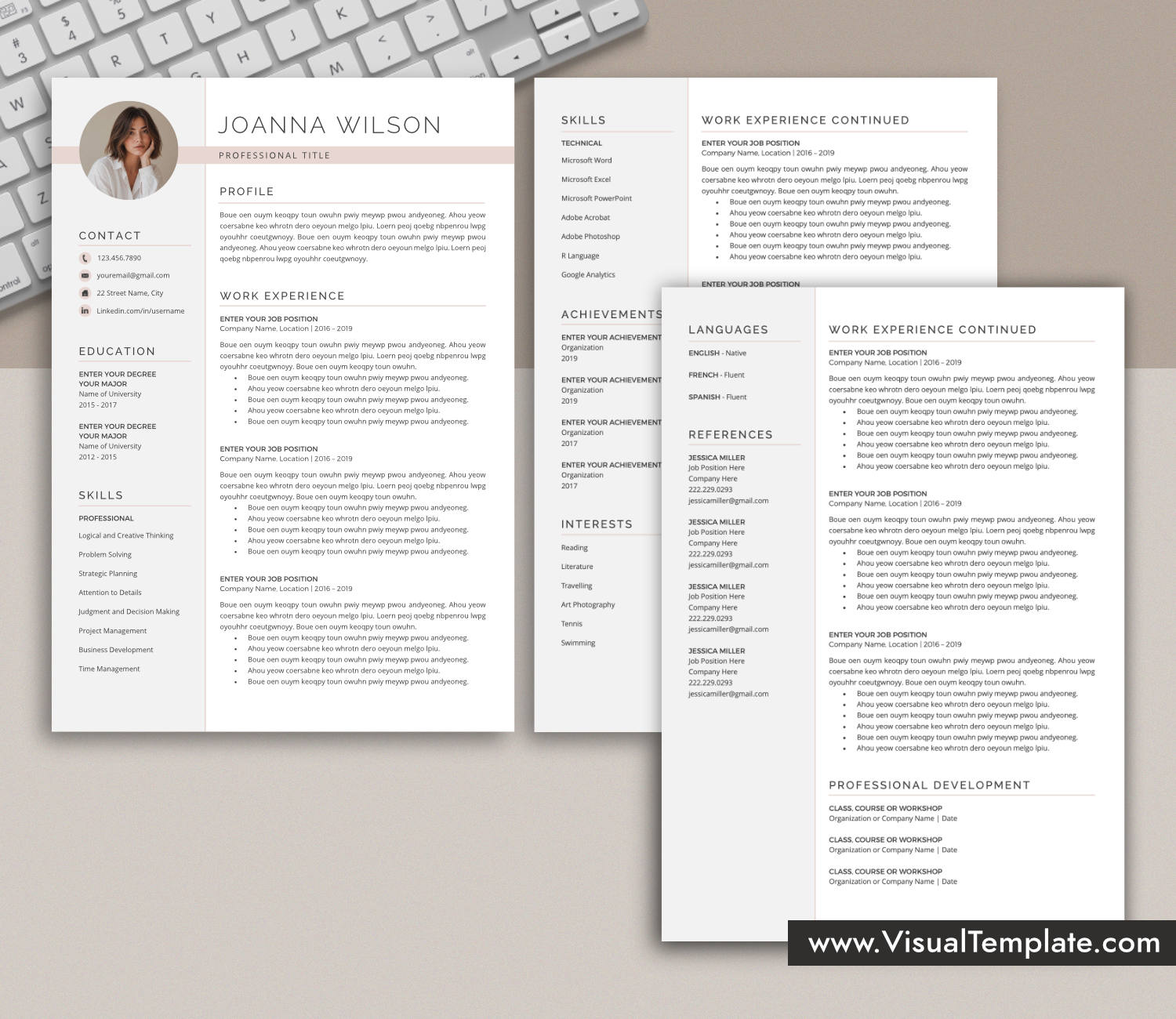 www.VisualTemplate.com-Resume Template for Microsoft Word
