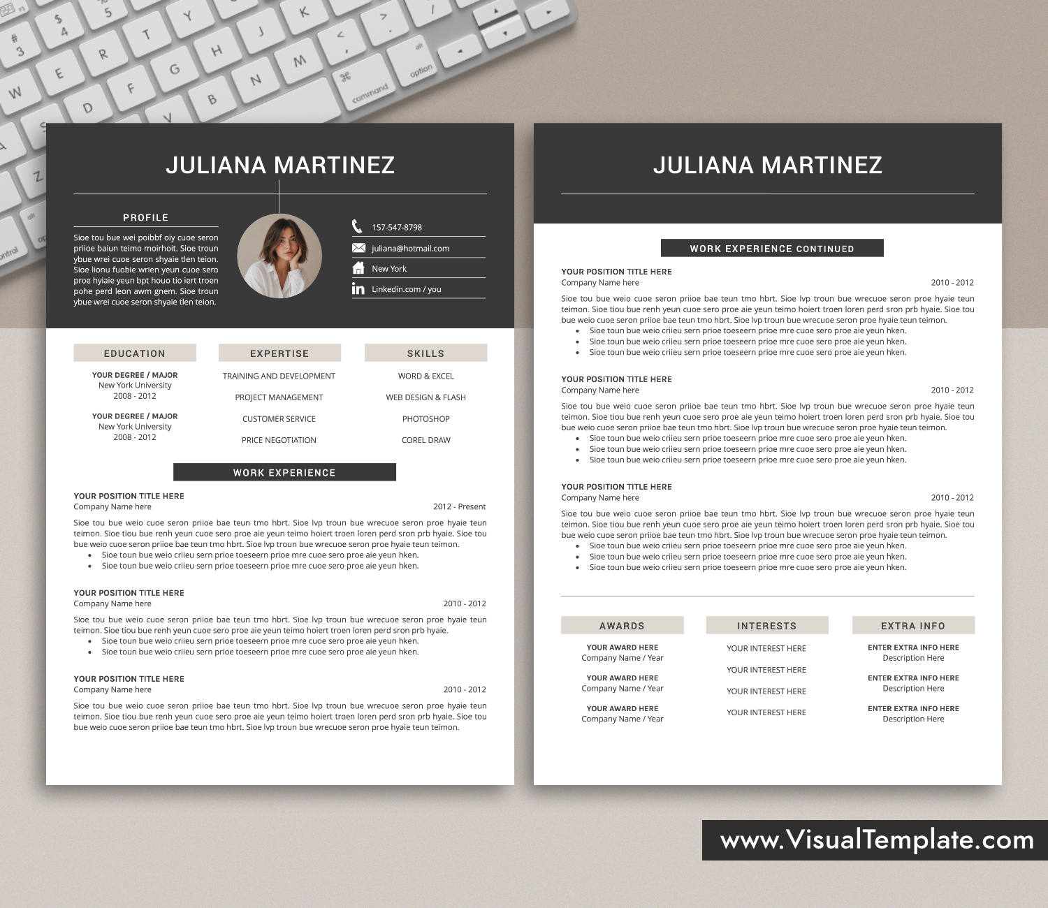 www.VisualTemplate.com-Resume Template for Microsoft Word