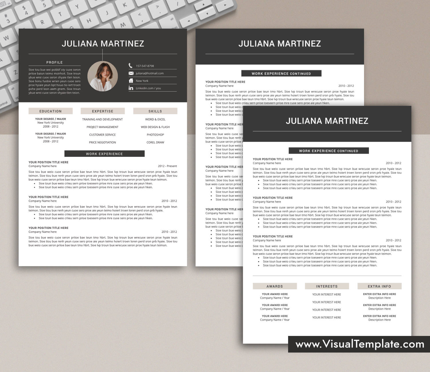 www.VisualTemplate.com-Resume Template for Microsoft Word