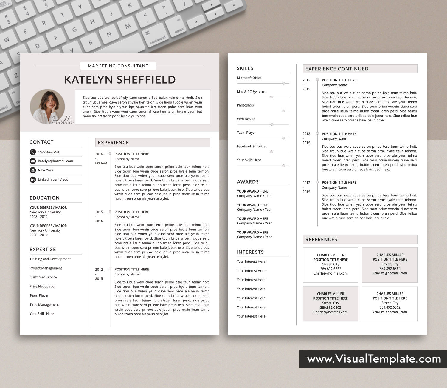www.VisualTemplate.com-Resume Template for Microsoft Word
