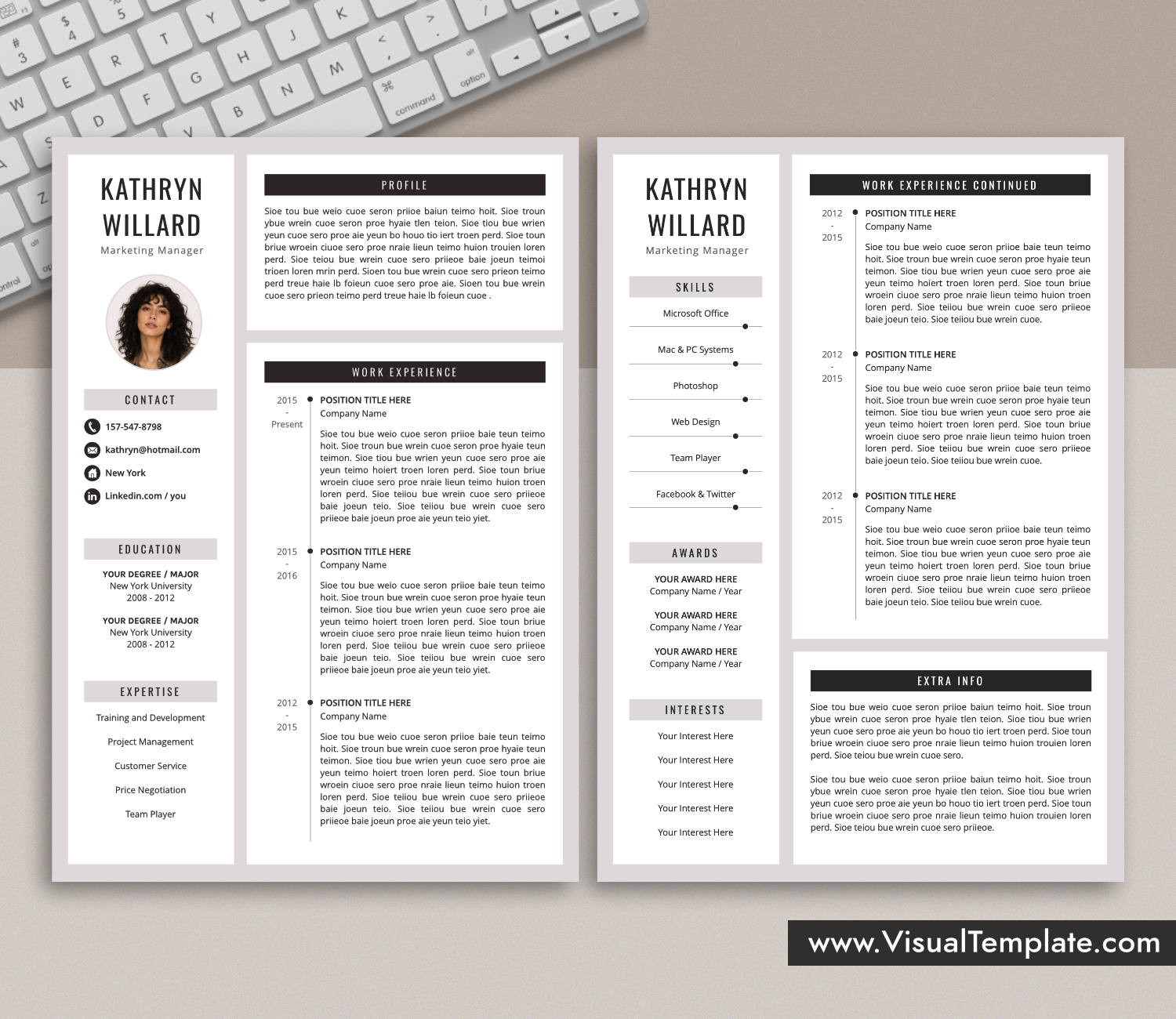 www.VisualTemplate.com-Resume Template for Microsoft Word