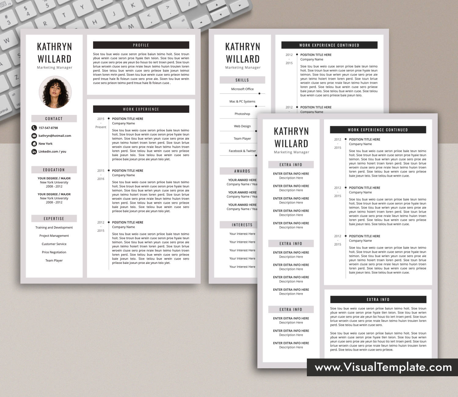 www.VisualTemplate.com-Resume Template for Microsoft Word