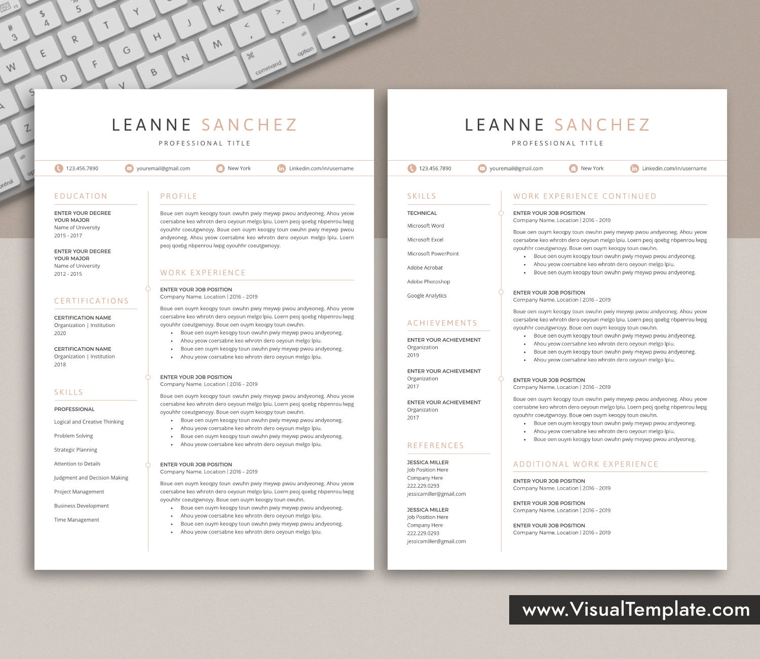 www.VisualTemplate.com-Resume Template for Microsoft Word