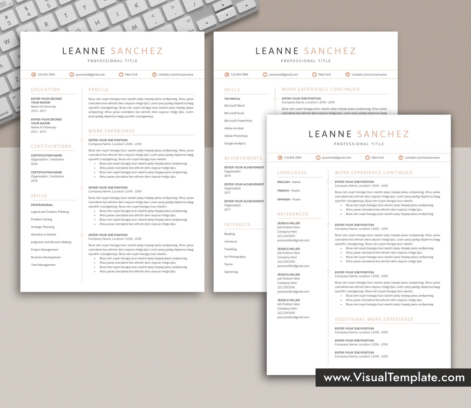 www.VisualTemplate.com-Resume Template for Microsoft Word