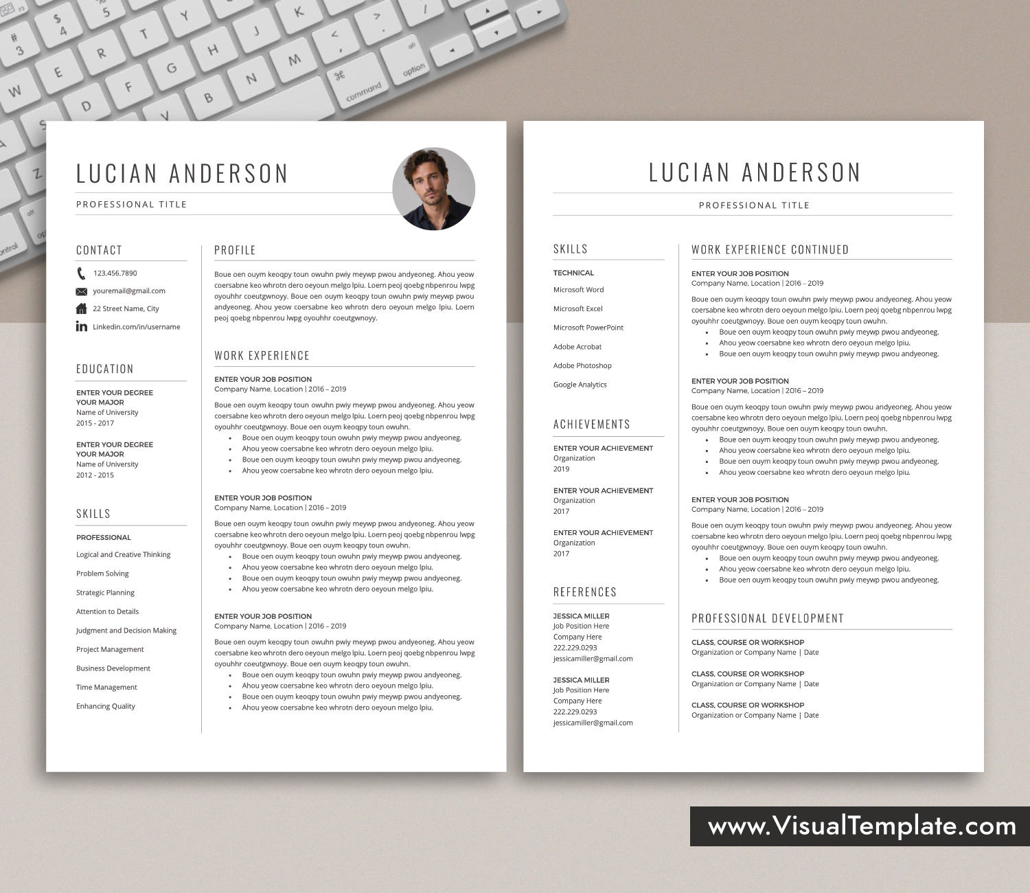 www.VisualTemplate.com-Resume Template for Microsoft Word
