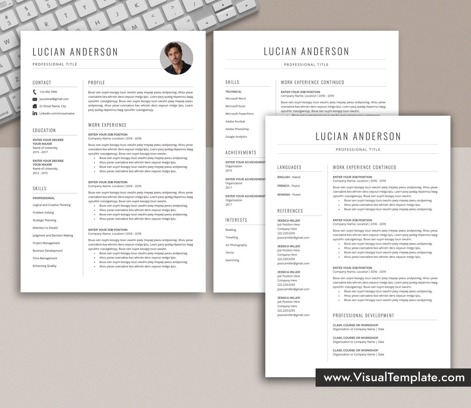 www.VisualTemplate.com-Resume Template for Microsoft Word