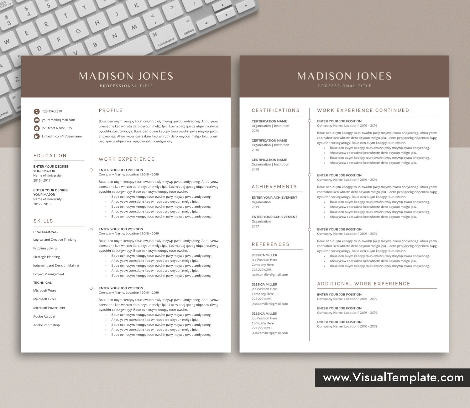 www.VisualTemplate.com-Resume Template for Microsoft Word