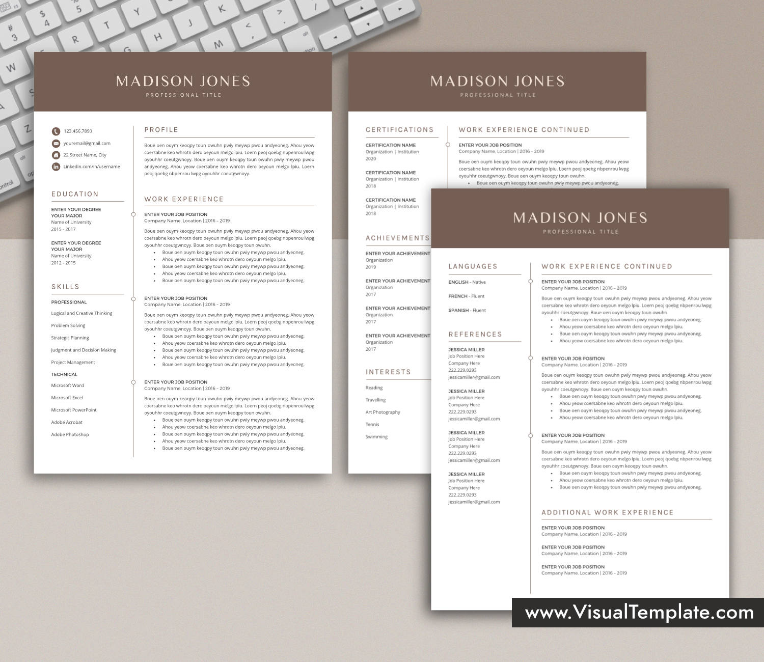 www.VisualTemplate.com-Resume Template for Microsoft Word