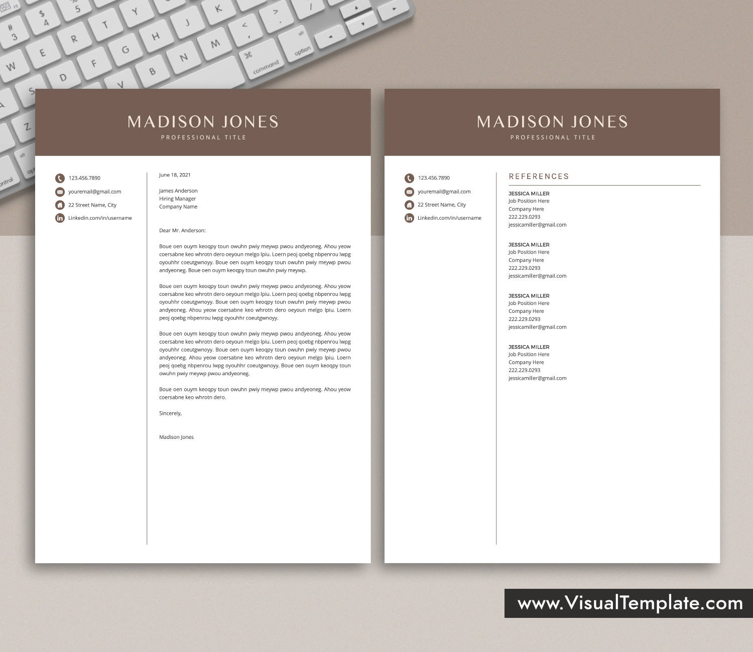 www.VisualTemplate.com-Resume Template for Microsoft Word