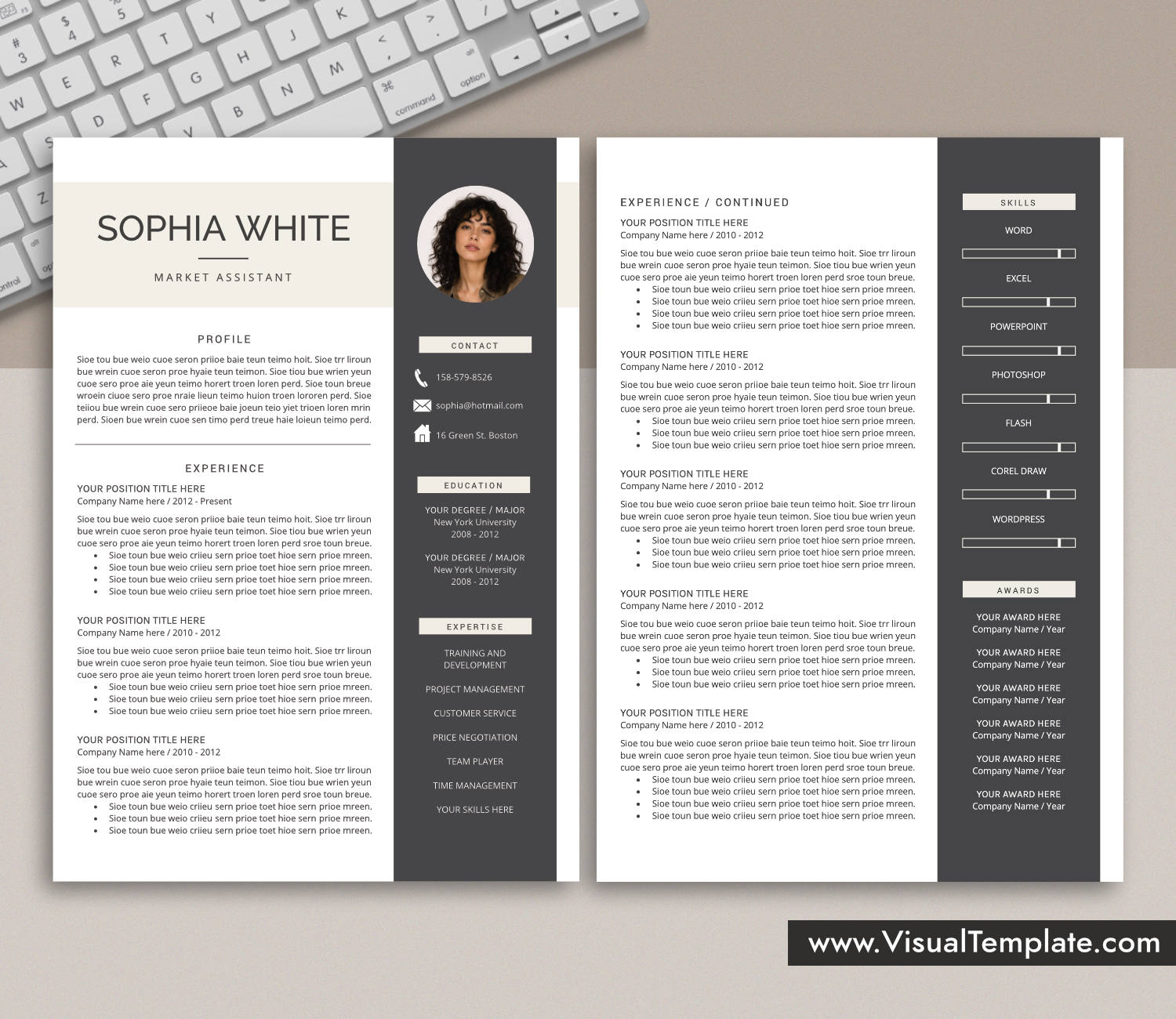 www.VisualTemplate.com-Resume Template for Microsoft Word