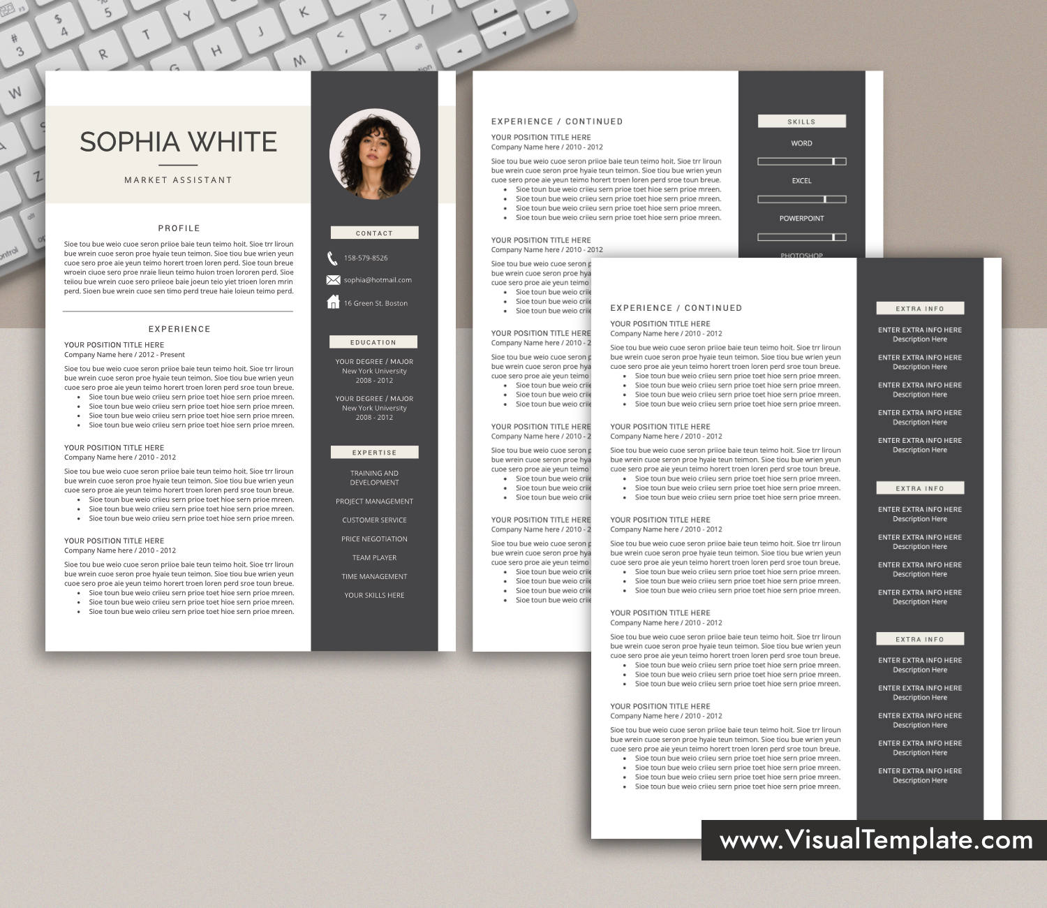www.VisualTemplate.com-Resume Template for Microsoft Word