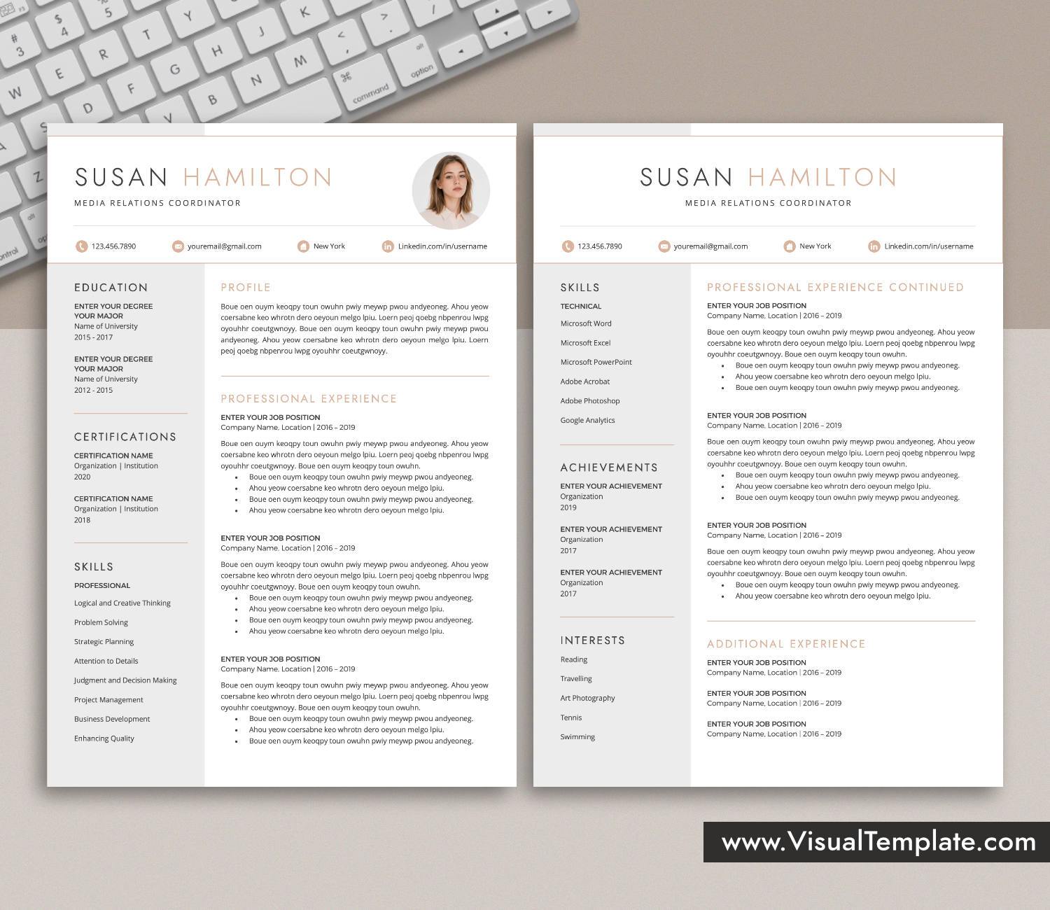 www.VisualTemplate.com-Resume Template for Microsoft Word