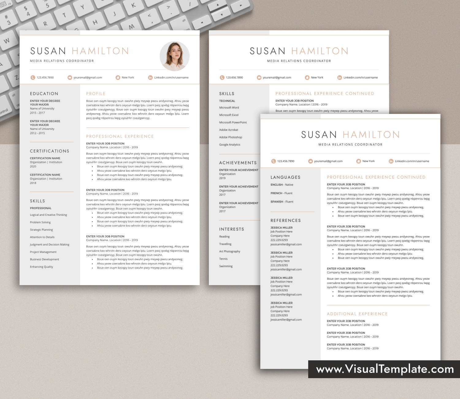 www.VisualTemplate.com-Resume Template for Microsoft Word