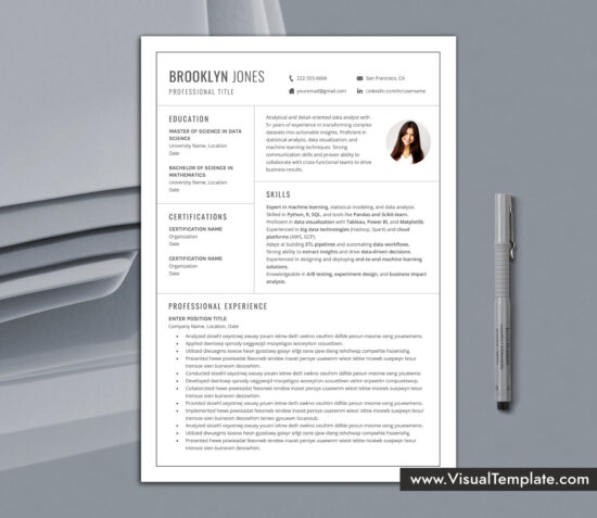 Bring attention to your skills using this clean and professional resume template