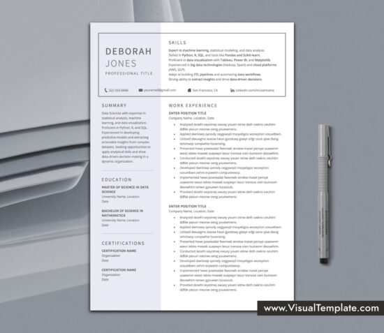 Bring attention to your skills using this clean and professional resume template
