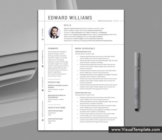 Bring attention to your skills using this clean and professional resume template
