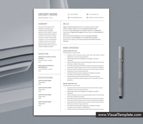 Bring attention to your skills using this clean and professional resume template