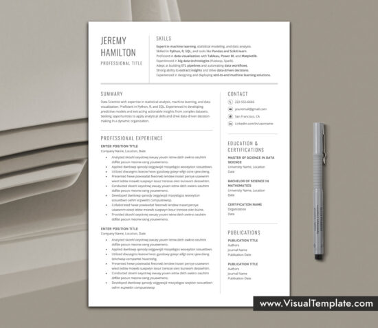 Bring attention to your skills using this clean and professional resume template