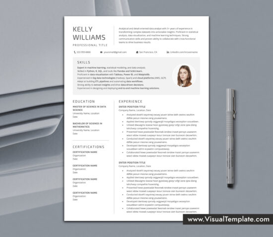 Bring attention to your skills using this clean and professional resume template